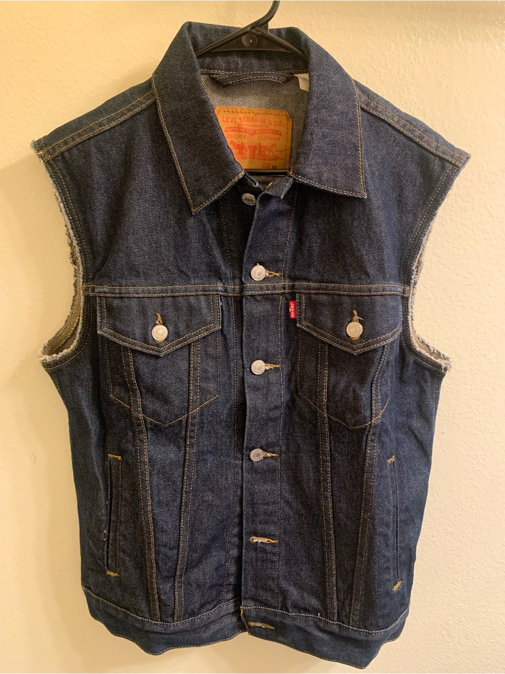 Levi's Dark Blue Denim Sleeveless Trucker Vest